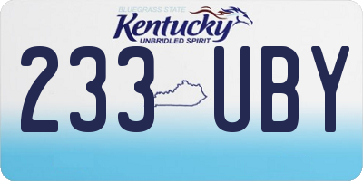 KY license plate 233UBY