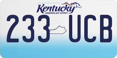 KY license plate 233UCB