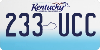 KY license plate 233UCC