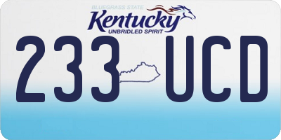KY license plate 233UCD