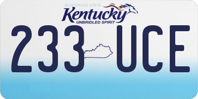 KY license plate 233UCE