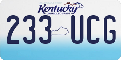 KY license plate 233UCG