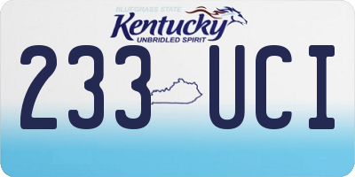 KY license plate 233UCI