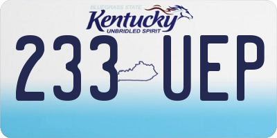 KY license plate 233UEP