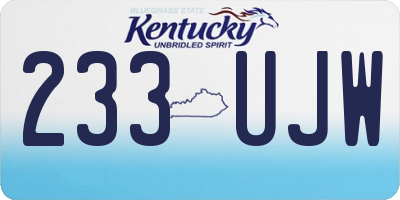 KY license plate 233UJW