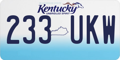 KY license plate 233UKW