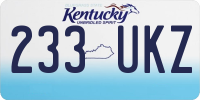 KY license plate 233UKZ