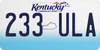 KY license plate 233ULA
