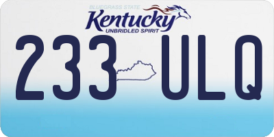 KY license plate 233ULQ