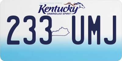 KY license plate 233UMJ