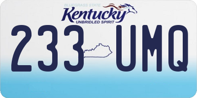 KY license plate 233UMQ