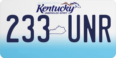 KY license plate 233UNR