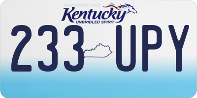 KY license plate 233UPY