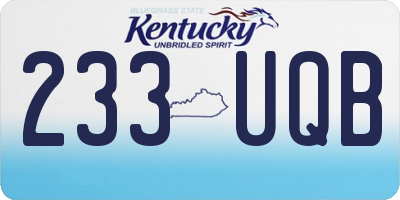 KY license plate 233UQB