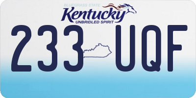 KY license plate 233UQF