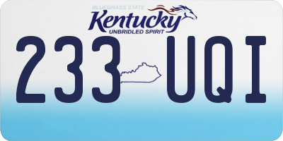 KY license plate 233UQI