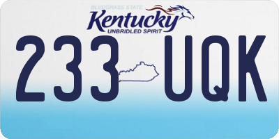 KY license plate 233UQK