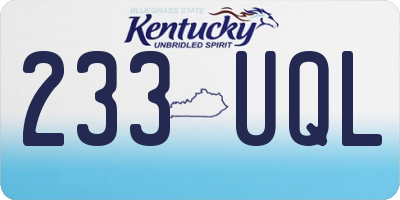 KY license plate 233UQL