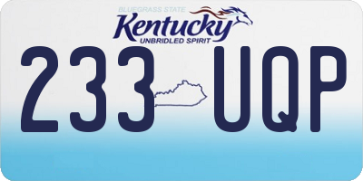 KY license plate 233UQP