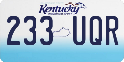KY license plate 233UQR