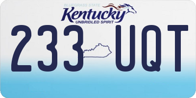 KY license plate 233UQT
