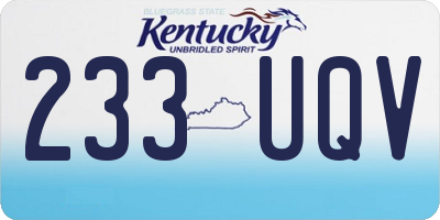 KY license plate 233UQV