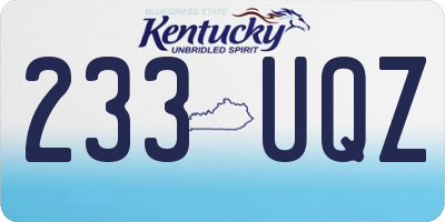 KY license plate 233UQZ