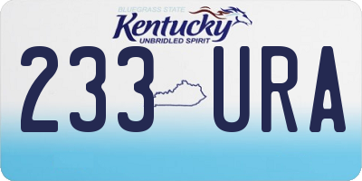 KY license plate 233URA