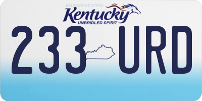 KY license plate 233URD