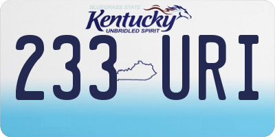 KY license plate 233URI