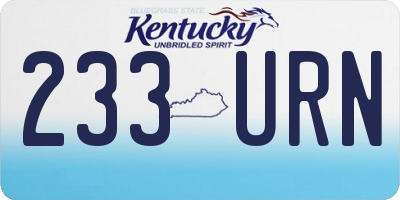 KY license plate 233URN