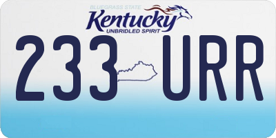 KY license plate 233URR