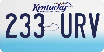KY license plate 233URV