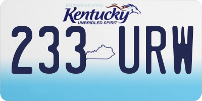 KY license plate 233URW