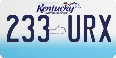 KY license plate 233URX