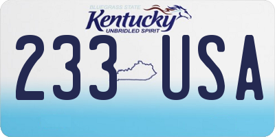KY license plate 233USA