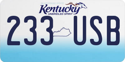 KY license plate 233USB