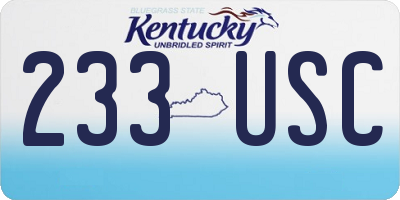 KY license plate 233USC
