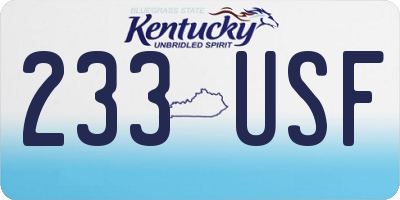 KY license plate 233USF
