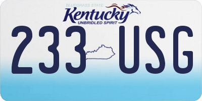 KY license plate 233USG