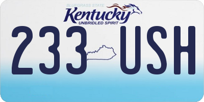 KY license plate 233USH