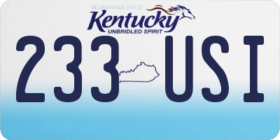 KY license plate 233USI