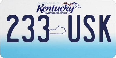 KY license plate 233USK