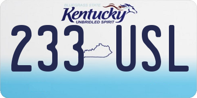 KY license plate 233USL
