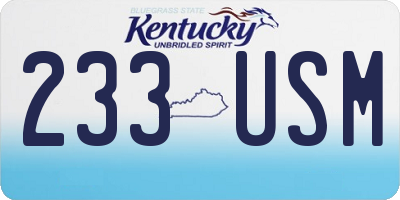 KY license plate 233USM