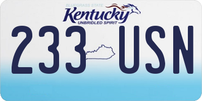 KY license plate 233USN