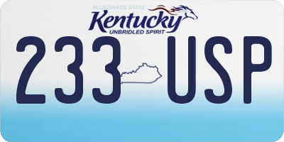 KY license plate 233USP