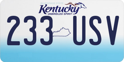 KY license plate 233USV