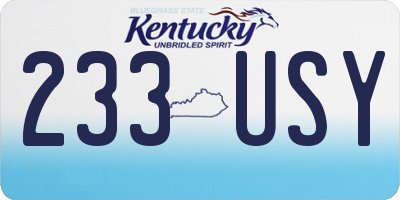 KY license plate 233USY
