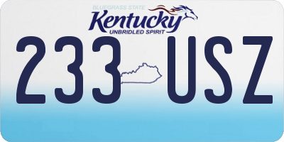 KY license plate 233USZ